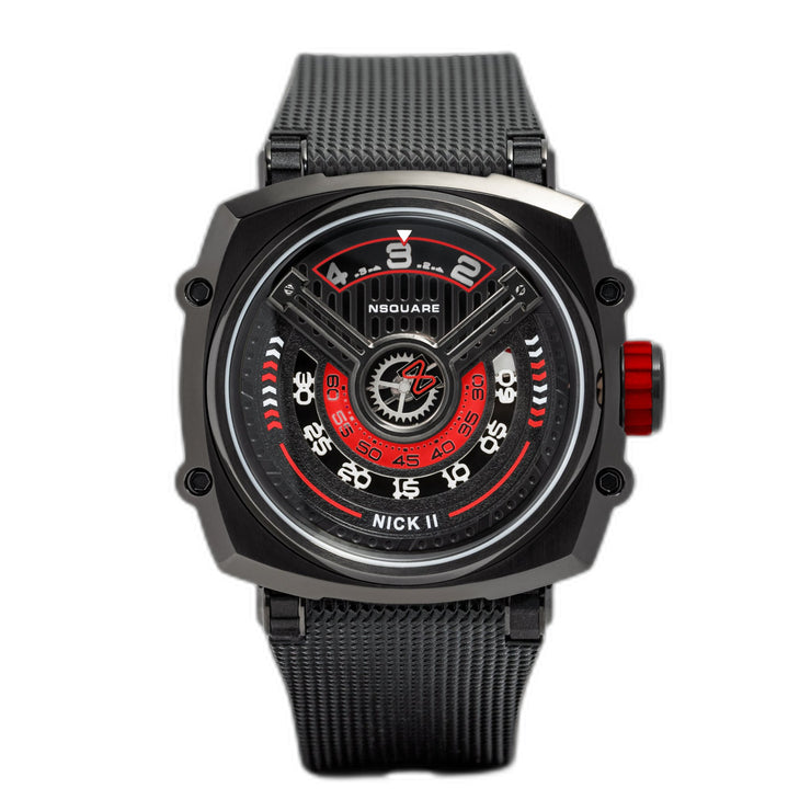 NSQUARE Nick II Automatic 45mm N12.2 Black/Red - Watches.com - N12.2 - BLACK