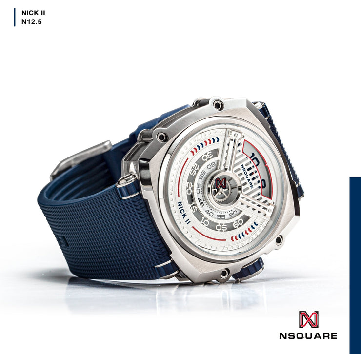 NSQUARE Nick II Automatic 45mm N12.5 Blue Steel - Watches.com - N12.5