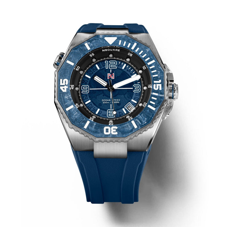 NSQUARE Ocean Speed NS - 27.3 Blue Steel Diver Swiss Automatic - Watches.com - NS27.3