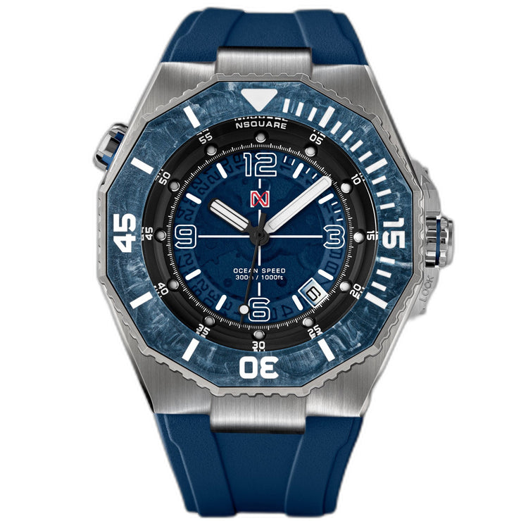 NSQUARE Ocean Speed NS - 27.3 Blue Steel Diver Swiss Automatic - Watches.com - NS27.3