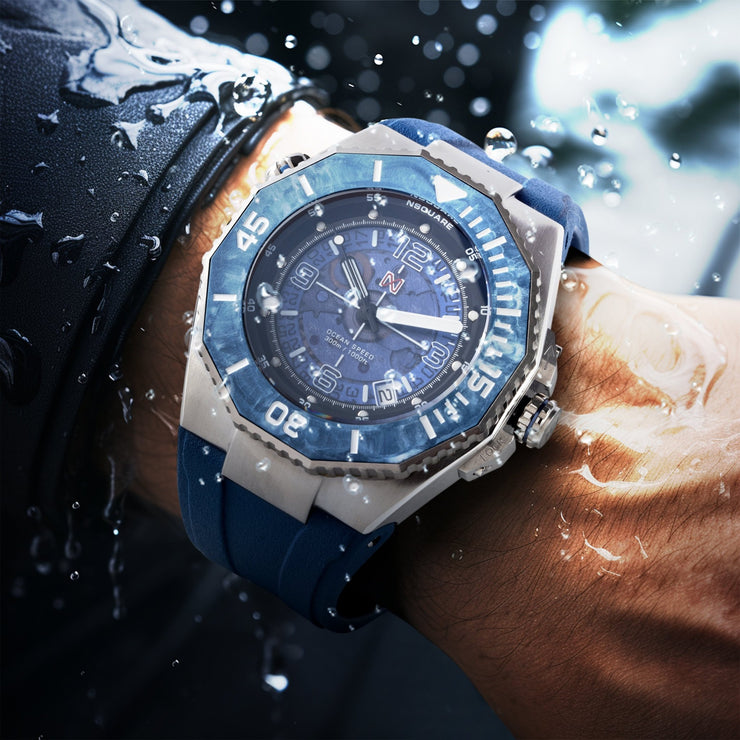 NSQUARE Ocean Speed NS - 27.3 Blue Steel Diver Swiss Automatic - Watches.com - NS27.3