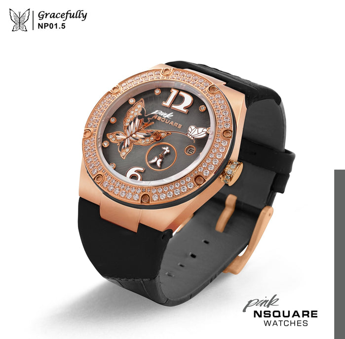 NSQUARE PINK Gracefully Automatic 40mm NP01.5 Rose Gold angled shot picture