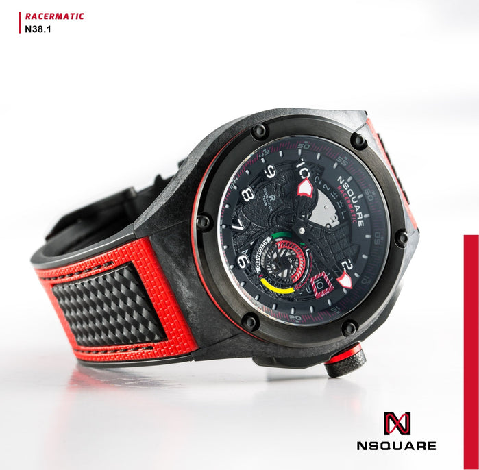 NSQUARE Racermatic Automatic N38.1 Red angled shot picture