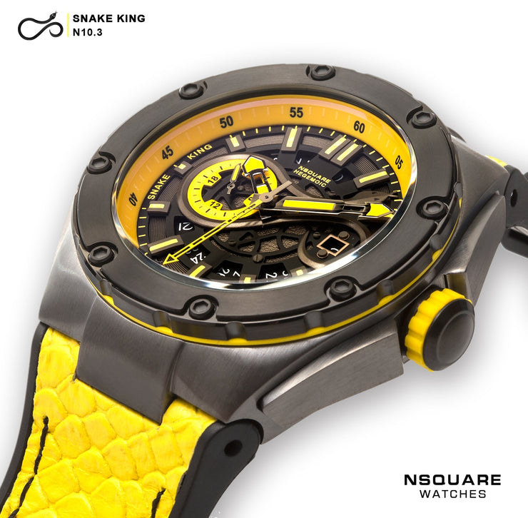 NSQUARE Snake King Automatic 46mm N10.3 Gray Yellow - Watches.com - N10.3 - Y