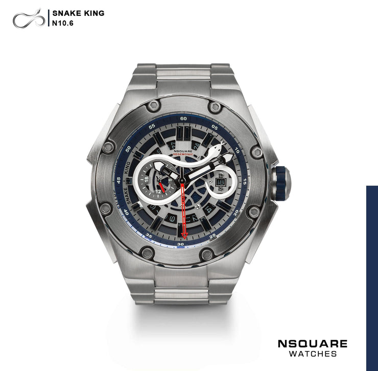 NSQUARE Snake King Automatic 46mm N10.6 Blue Steel - Watches.com - N10.6 - SS