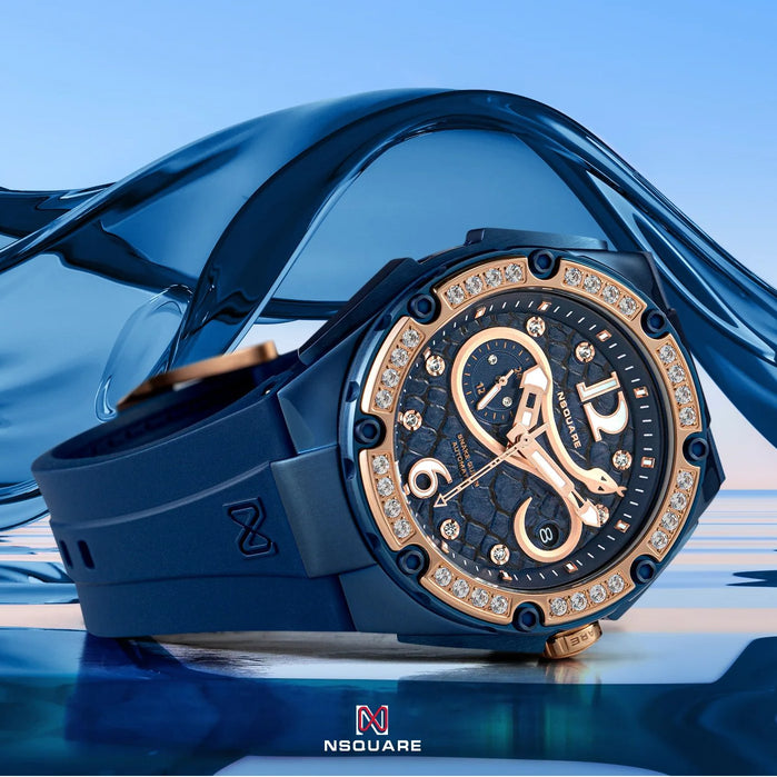 NSQUARE Snake Queen 39mm Automatic N48.12 Noble Blue angled shot picture