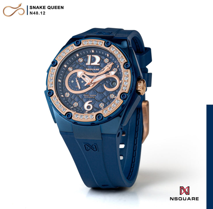 NSQUARE Snake Queen 39mm Automatic N48.12 Noble Blue - Watches.com - N48.12