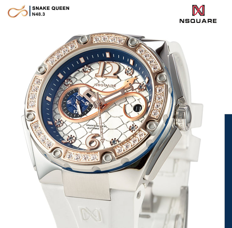 NSQUARE Snake Queen 39mm Automatic N48.3 Rose Gold White - Watches.com - N48.3