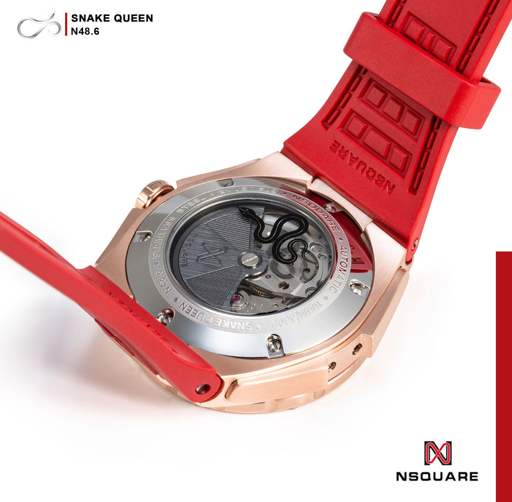 NSQUARE Snake Queen Automatic 39mm N48.6 Rose Gold Red - Watches.com - N48.6