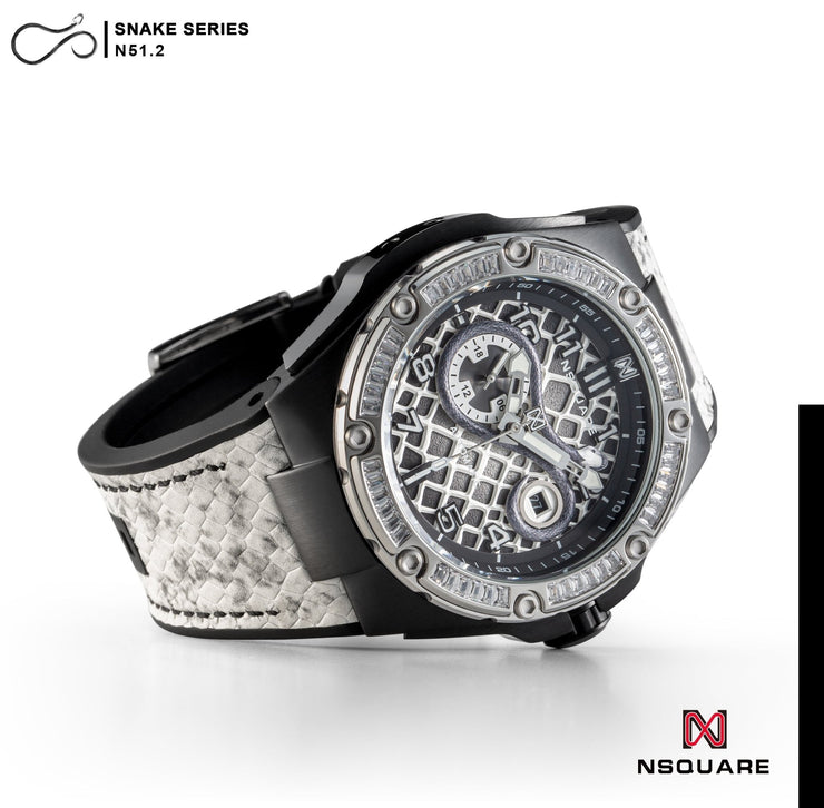 NSQUARE Snake Special Edition Automatic 46mm N51.2 White - Watches.com - N51.2