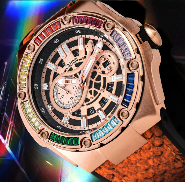 NSQUARE Snake Special Edition N51.9 Rainbow Rose Gold - Watches.com - N51.9 - Orange