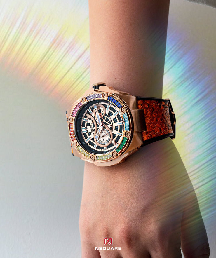 NSQUARE Snake Special Edition N51.9 Rainbow Rose Gold - Watches.com - N51.9 - Orange