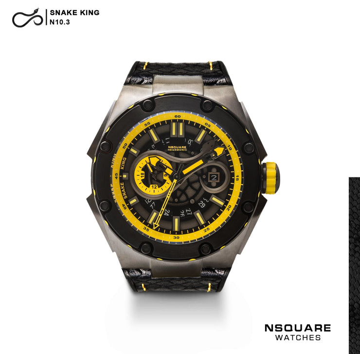 NSQUARE SnakeKing Automatic 46mm N10.3 Tour Yellow Black - Watches.com - N10.3 - BLACK