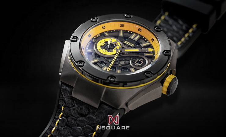 NSQUARE SnakeKing Automatic 46mm N10.3 Tour Yellow Black - Watches.com - N10.3 - BLACK