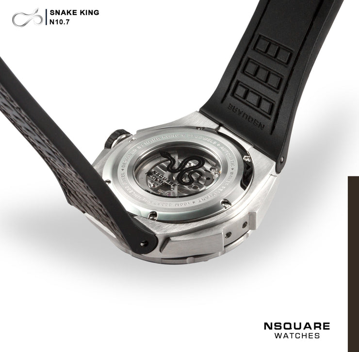 NSQUARE SnakeKing Automatic 46mm N10.7 Chocolate Steel - Watches.com - N10.7