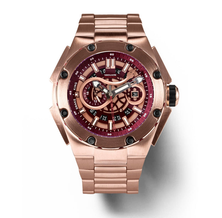 NSQUARE SnakeKing Automatic N10.1 RG Night Maroon - Watches.com - N10.1 - LEATHER - RUBBER