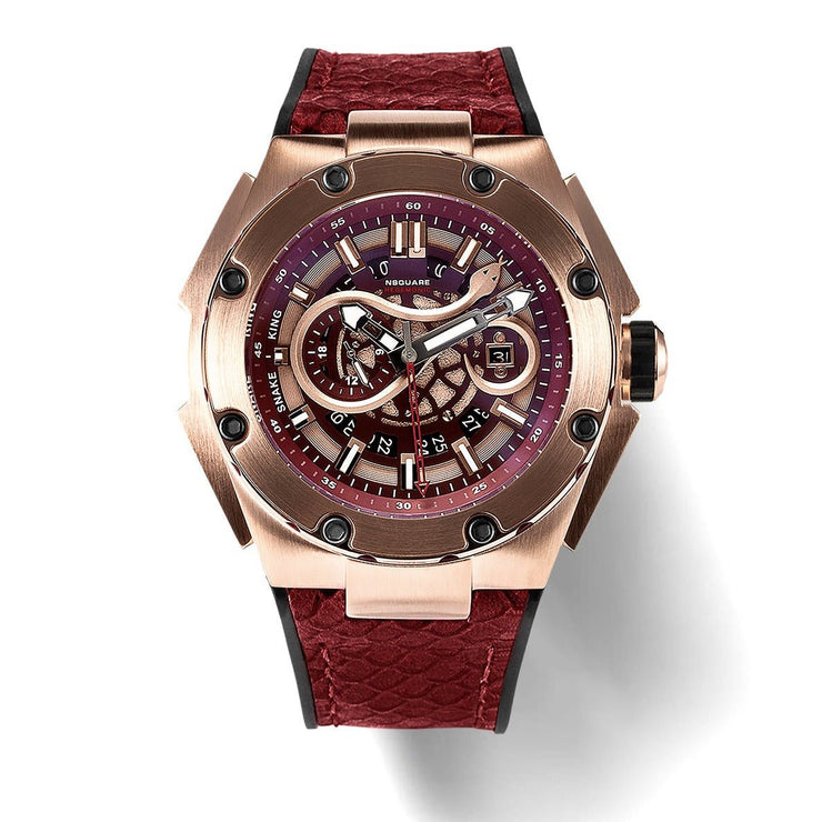 NSQUARE SnakeKing Automatic N10.1 RG Night Maroon - Watches.com - N10.1 - LEATHER - RUBBER