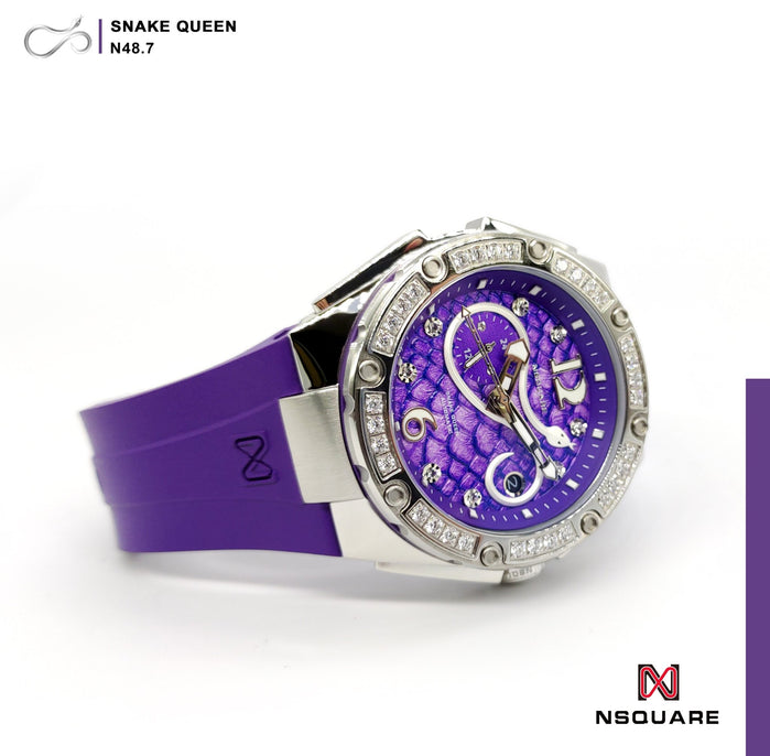 NSQUARE SnakeQueen 39mm Automatic N48.7 Purple angled shot picture