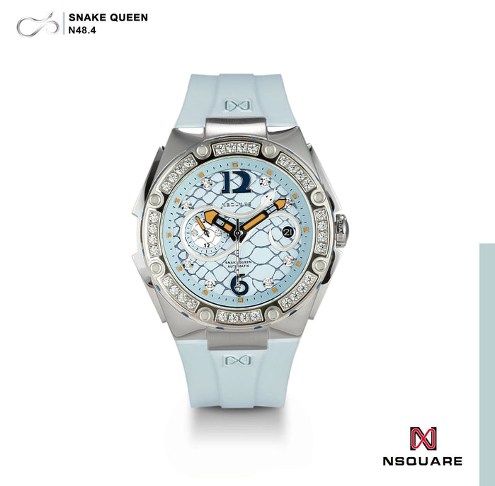 NSQUARE SnakeQueen Automatic 39mm N48.4 Light Blue angled shot picture