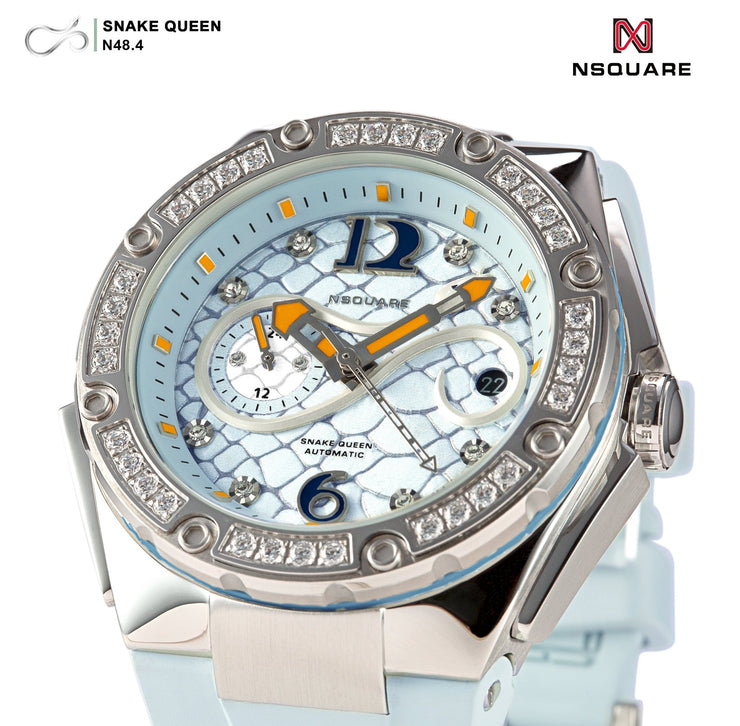 NSQUARE SnakeQueen Automatic 39mm N48.4 Light Blue - Watches.com - N48.4