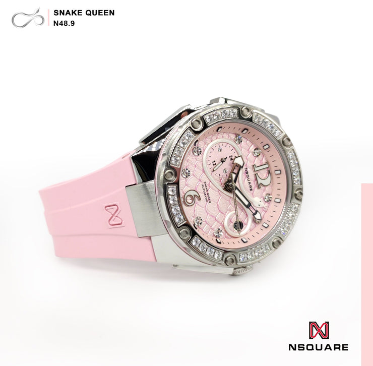 NSQUARE SnakeQueen Automatic 39mm N48.9 Pure Pink - Watches.com - N48.9