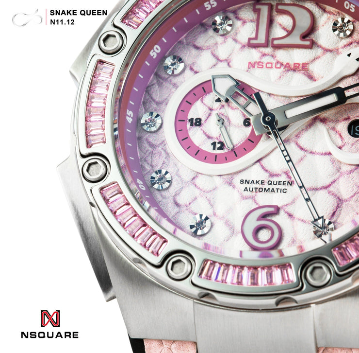 NSQUARE SnakeQueen Automatic N11.12 Sakura Pink - Watches.com - N11.12