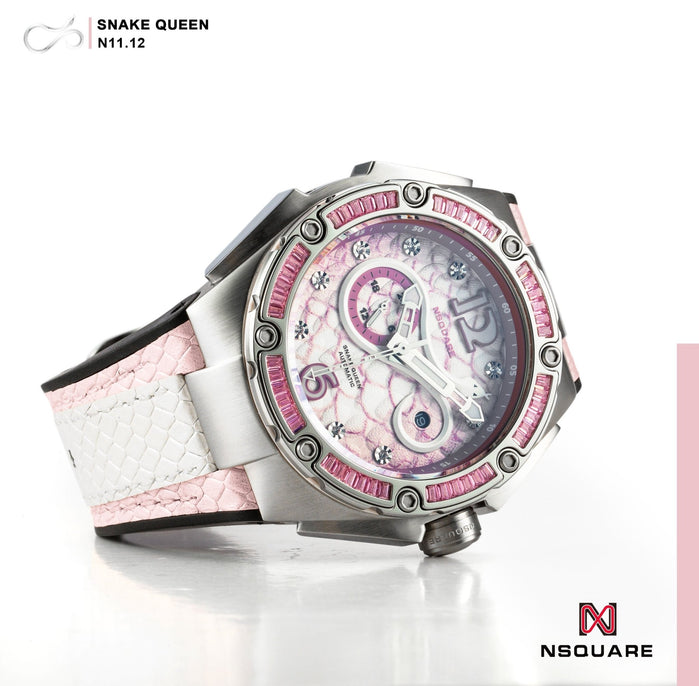 NSQUARE SnakeQueen Automatic N11.12 Sakura Pink angled shot picture