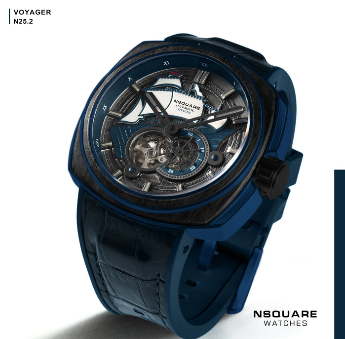 NSQUARE Voyager Automatic 51mm N25.2 Blue Black angled shot picture