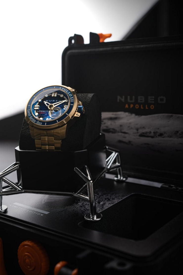 Nubeo Apollo 55th Automatic Limited Edition Medallion Gold - Watches.com - NB - 6093 - 44