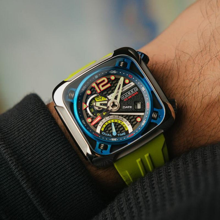 Nubeo Ecliptic Retrograde Dual Time Limited Edition Curious Blue - Watches.com - NB - 6096 - 01