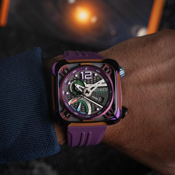 Nubeo Ecliptic Retrograde Dual Time Limited Edition Dark Violet - Watches.com - NB - 6096 - 06