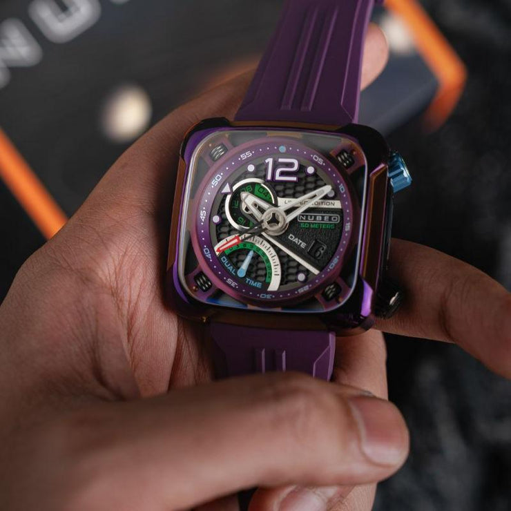 Nubeo Ecliptic Retrograde Dual Time Limited Edition Dark Violet - Watches.com - NB - 6096 - 06