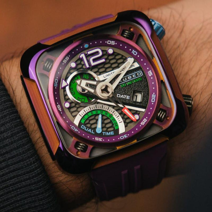 Nubeo Ecliptic Retrograde Dual Time Limited Edition Dark Violet - Watches.com - NB - 6096 - 06