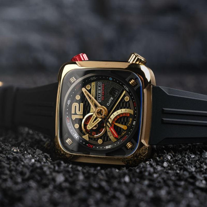 Nubeo Ecliptic Retrograde Dual Time Limited Edition Golden Black angled shot picture