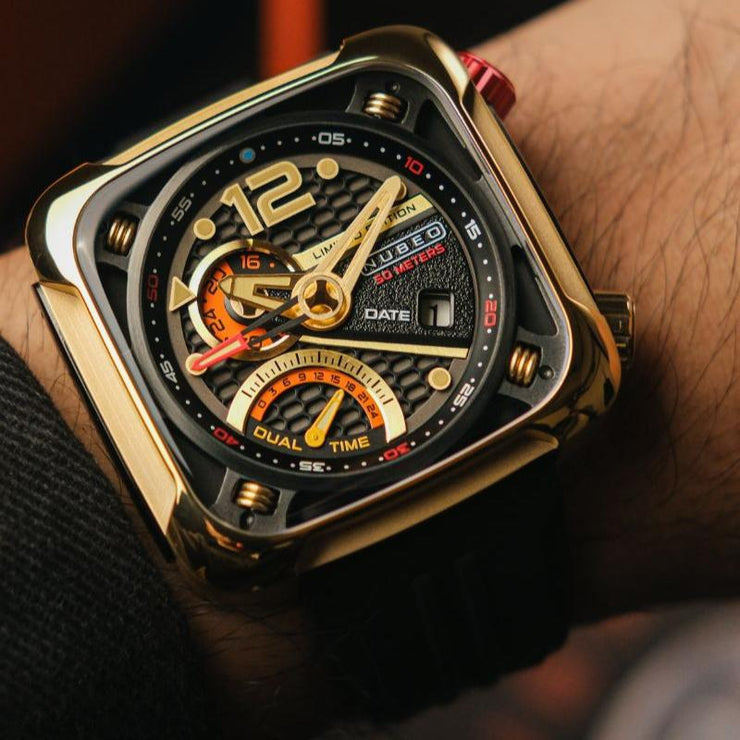 Nubeo Ecliptic Retrograde Dual Time Limited Edition Golden Black - Watches.com - NB - 6096 - 05