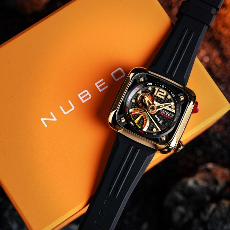 Nubeo Ecliptic Retrograde Dual Time Limited Edition Golden Black - Watches.com - NB - 6096 - 05