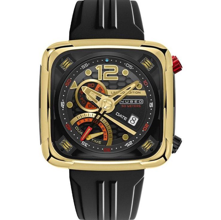 Nubeo Ecliptic Retrograde Dual Time Limited Edition Golden Black - Watches.com - NB - 6096 - 05