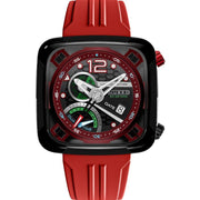 Nubeo Ecliptic Retrograde Dual Time Limited Edition Hazard Red - Watches.com - NB - 6096 - 04