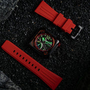 Nubeo Ecliptic Retrograde Dual Time Limited Edition Hazard Red - Watches.com - NB - 6096 - 04