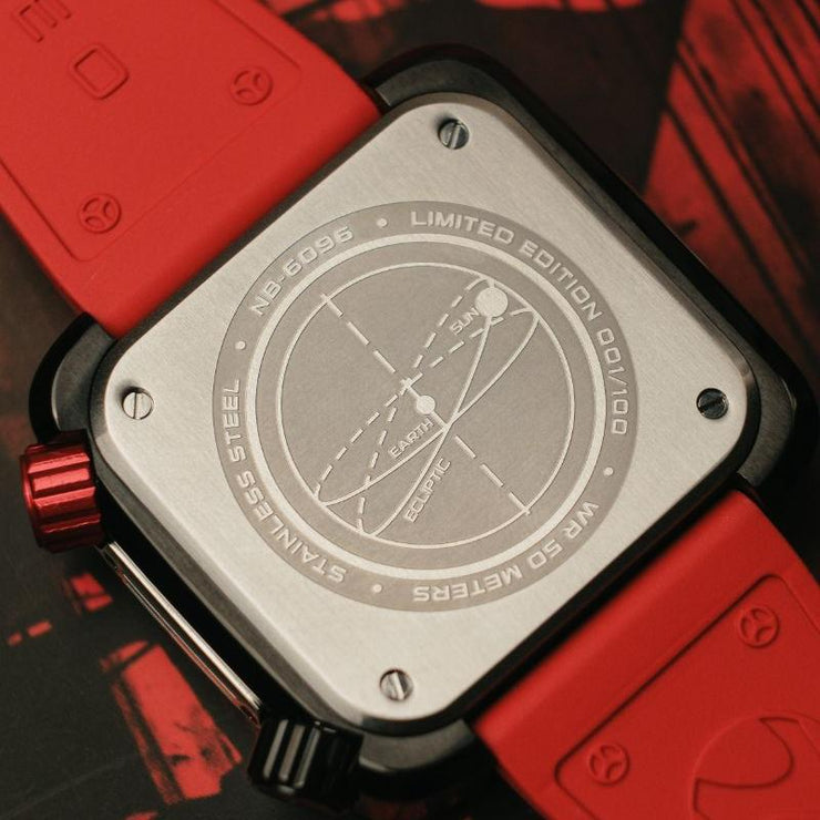 Nubeo Ecliptic Retrograde Dual Time Limited Edition Hazard Red - Watches.com - NB - 6096 - 04