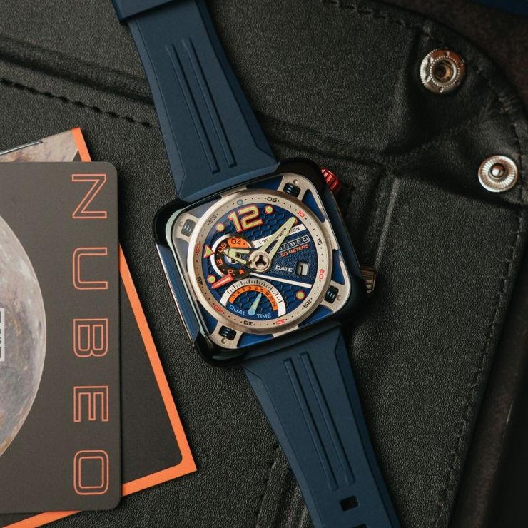 Nubeo Ecliptic Retrograde Dual Time Limited Edition Space Blue - Watches.com - NB - 6096 - 03