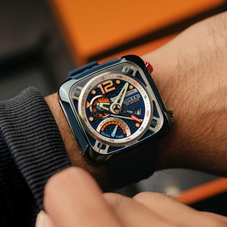 Nubeo Ecliptic Retrograde Dual Time Limited Edition Space Blue - Watches.com - NB - 6096 - 03