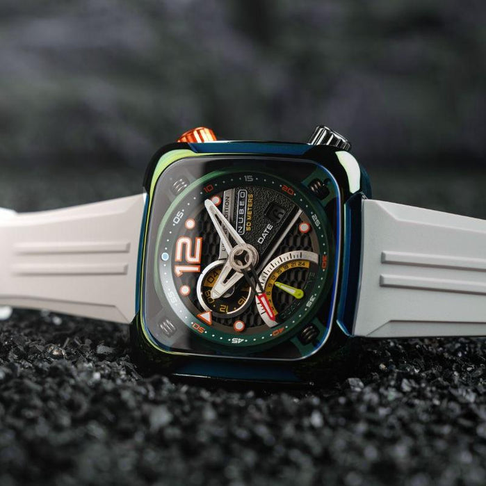 Nubeo Ecliptic Retrograde Dual Time Limited Edition Stark Green angled shot picture