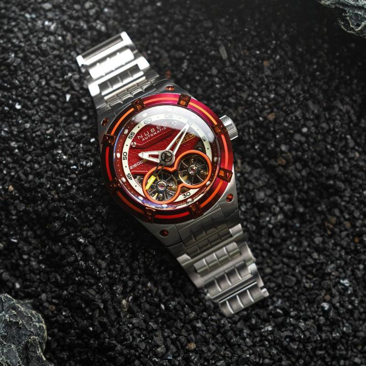 Nubeo Galileo Automatic Dark Red Limited Edition - Watches.com - NB - 6070 - 88