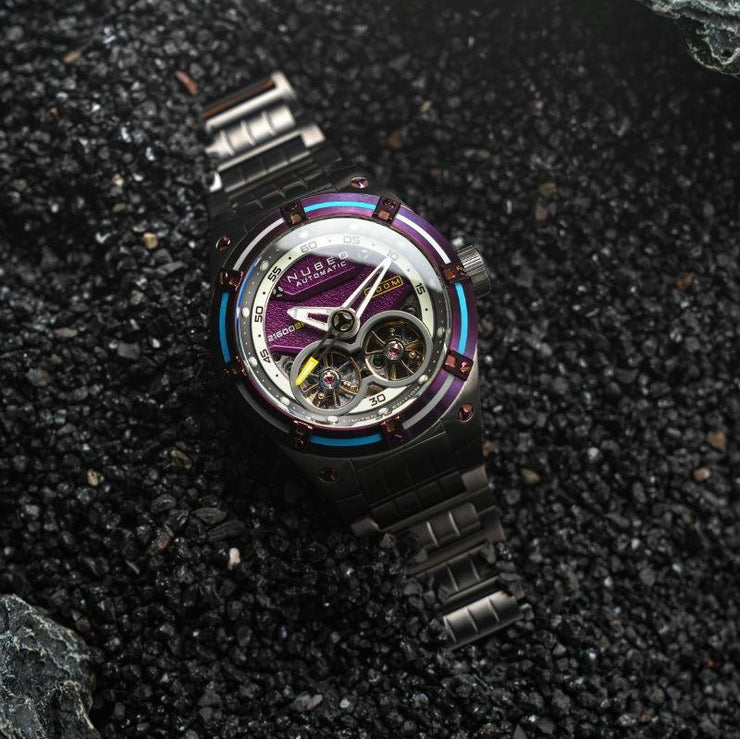 Nubeo Galileo Automatic Purple Black Limited Edition - Watches.com - NB - 6070 - BB