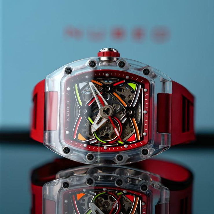 Nubeo Icebridge Sport Automatic Dark Red Limited Edition - Watches.com - NB - 6095 - 02