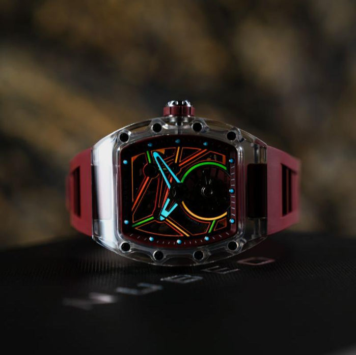 Nubeo Icebridge Tourbillon Cayenne Red Limited Edition angled shot picture