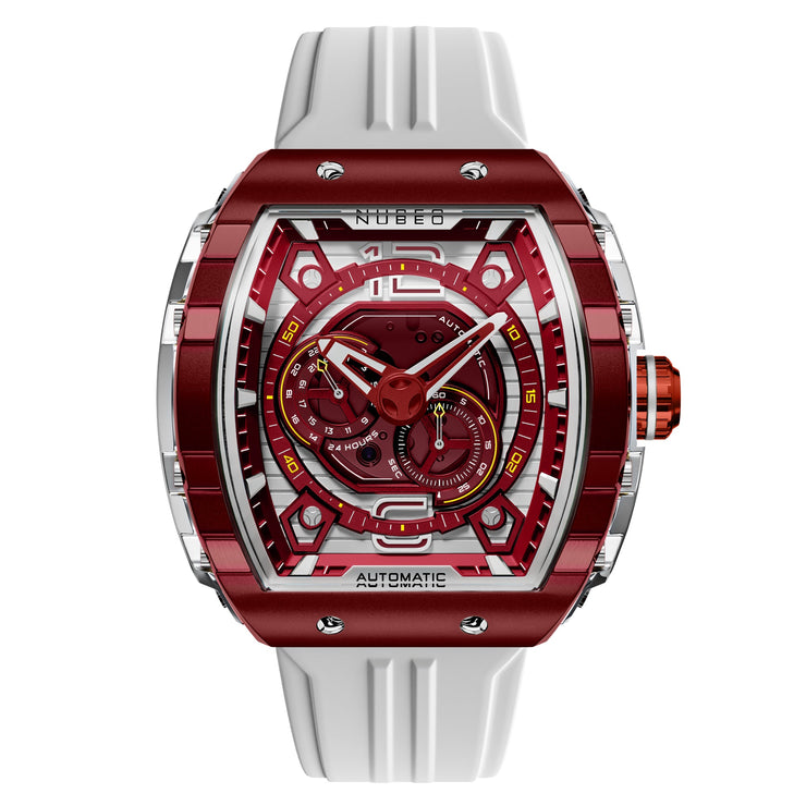 Nubeo Magellan 24 Hour Automatic Crimson Rose - Watches.com - NB - 6087 - 02