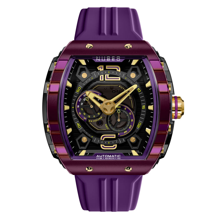 Nubeo Magellan 24 Hour Automatic Deep Purple - Watches.com - NB - 6087 - 01