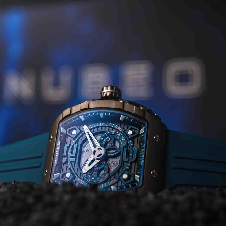 Nubeo Magellan 24 Hour Automatic Retro Blue - Watches.com - NB - 6087 - 07